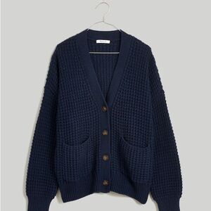 Madewell Navy Textured Cardigan